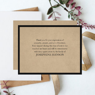 Tarjeta Pequeña Sencillo Clásico Rústico Elegante Funeral por Duel