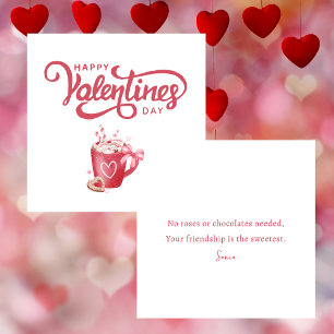 Tarjeta Pequeña Sencillo Día de San Valentín feliz de chica