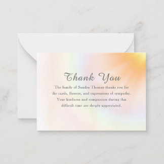 Tarjeta Pequeña Sencillo Elegante Memorial Duelo Celestial