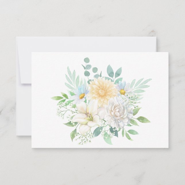 Tarjeta Pequeña Sencillo elegante pasto floral plano (Anverso)