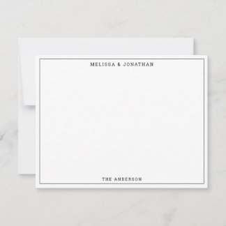 Tarjeta Pequeña Sencillo estilo moderno negro y blanco delgado bor