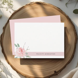 Tarjeta Pequeña Sencillo Floral Rosa Elegante