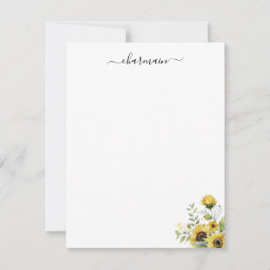 Tarjeta Pequeña Sencillo girasol Minimalista