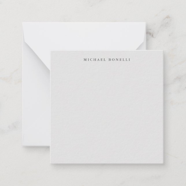 Tarjeta Pequeña Sencillo Gris Minimalista elegante moderno (Anverso)