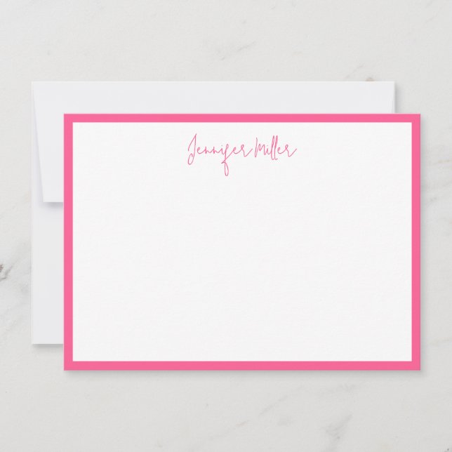 Tarjeta Pequeña Sencillo guión alto modificable Personalizado rosa (Anverso)