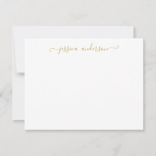 Tarjeta Pequeña Sencillo guión de oro elegante y moderno