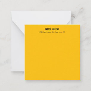 Tarjeta Pequeña Sencillo Moderno Plano Profesional Ámbar Amarillo
