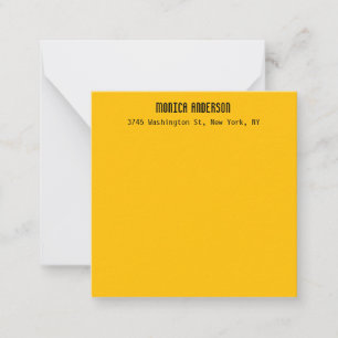 Tarjeta Pequeña Sencillo Moderno Plano Profesional Ámbar Amarillo