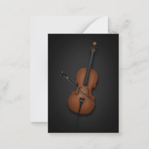 Tarjeta Pequeña Sencillo y elegante Cello con música clásica Bow