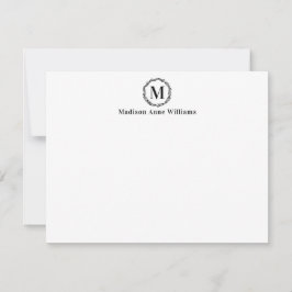 Tarjeta Pequeña Sencillo y elegante estilo Rústico Wreath Monogram
