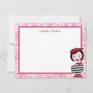 Tarjeta Pequeña Señora francesa adorable