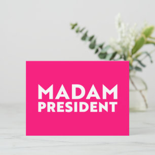 Tarjeta Pequeña Señora Presidenta, la tipografía audaz moderna de