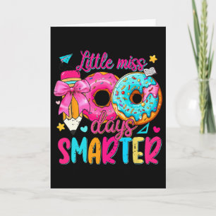 Tarjeta Pequeña Señorita 100 Días Más Lista Donut Lazo 100