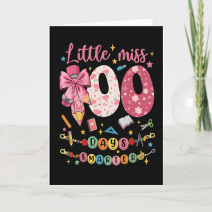 Tarjeta Pequeña Señorita 100 Días Más Lista Escuela Bonita