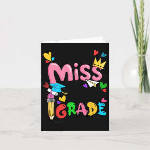 Tarjeta Pequeña Señorita 5º Quinto Grado Linda De Vuelta A