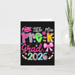 Tarjeta Pequeña Señorita Graduada de Pre-K 2026 Graduación