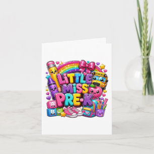 Tarjeta Pequeña señorita graduada de preescolar pre-k