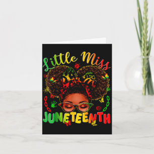 Tarjeta Pequeña señorita Juneteenth orgullo afro cabello a