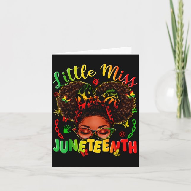 Tarjeta Pequeña señorita Juneteenth orgullo afro cabello a (Anverso)