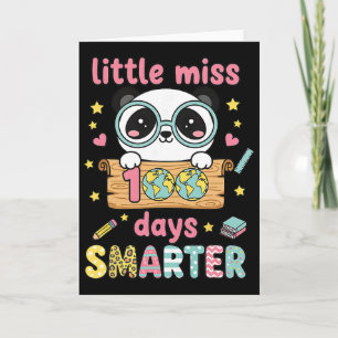 Tarjeta Pequeña Señorita Panda Kawaii Pastel 100 Días Más