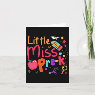 Tarjeta Pequeña Señorita Pre-k Primer Día De Escuela De Vu