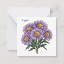 Septiembre Aster Nacimiento Mes Personalizado Arte