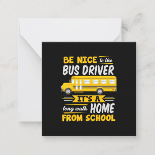 Tarjeta Pequeña ser amable con el conductor de bus chistoso conduc