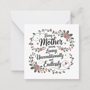 Tarjeta Pequeña Ser madre significa amar incondicionalmente