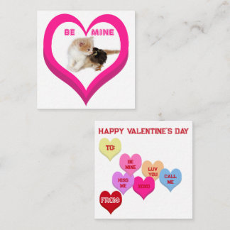 Tarjeta Pequeña SER MÍO Critters de San Valentín Corazones de Conv