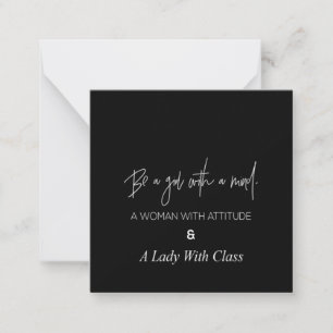 Tarjeta Pequeña ser una chica con mente una mujer con actitud