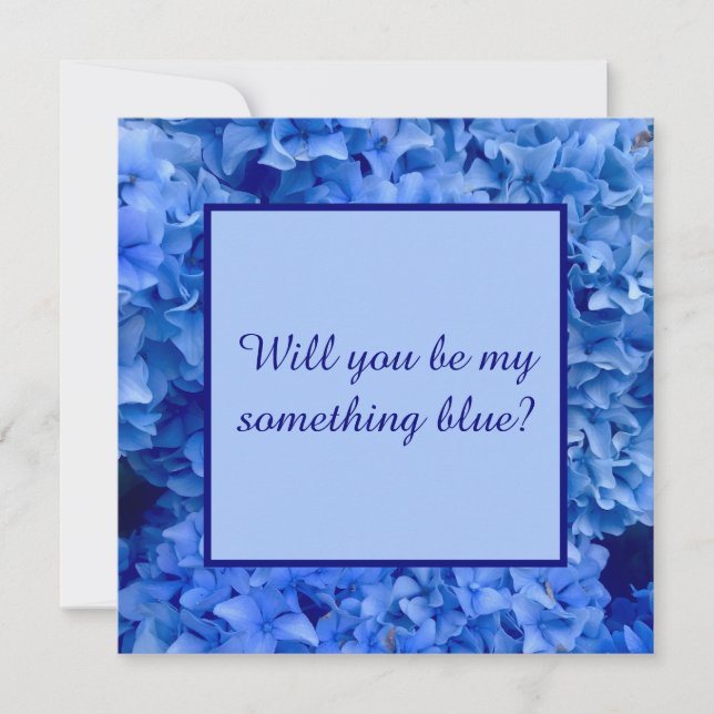 Tarjeta Pequeña ¿Serás Mi Algo Azul, Hidrangea Borde (Anverso)
