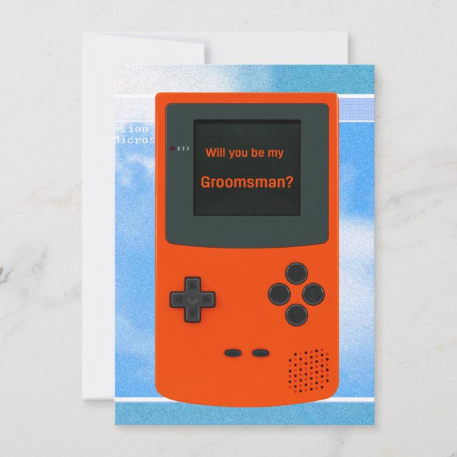 Tarjeta Pequeña ¿Serás Mi Juego Electrónico De Mano Para El Hombre (Anverso)