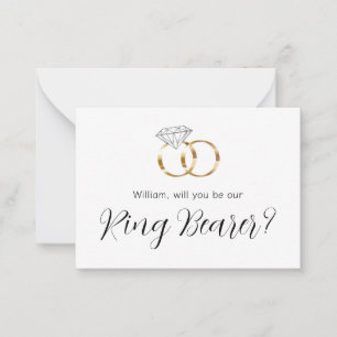 Tarjeta Pequeña ¿Serás Nuestro Anillo De Bodas De Diamantes De Ani