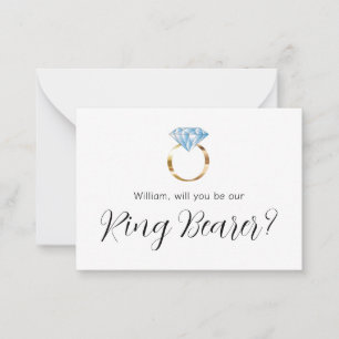 Tarjeta Pequeña ¿Serás Nuestro Anillo De Bodas De Diamantes De Ani