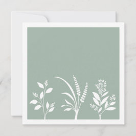 Tarjeta Pequeña Serenata Botánica Siluetas Verde Salvia Minimalist