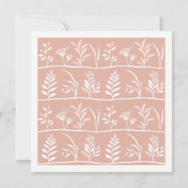 Tarjeta Pequeña Serenata Botánica Suave Melocotón Siluetas Minimal
