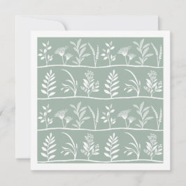 Tarjeta Pequeña Serenata Botánica Suave Salvia Siluetas Minimalist