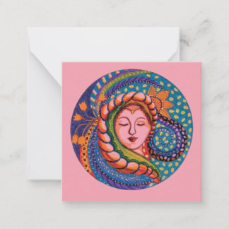 Tarjeta Pequeña Serene Goddess Mandala Art