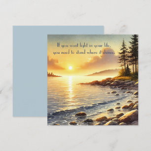 Tarjeta Pequeña Serene Lake & Quote