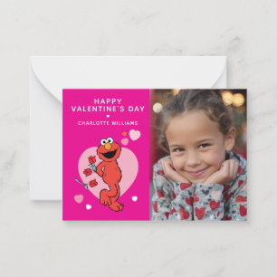 Tarjeta Pequeña Sesame Street   Foto de Elmo para San Valentín