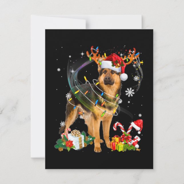 Tarjeta Pequeña Shepherd Christmas Dog (Anverso)