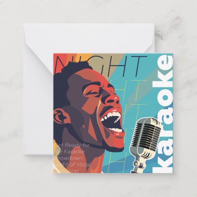 Tarjeta Pequeña Show de Karaoke fiesta (Anverso)