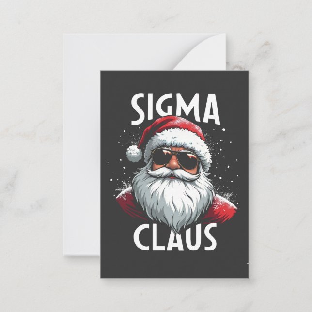 Tarjeta Pequeña Sigma Claus Divertido Gen Alfa Christma Colegio (Anverso)