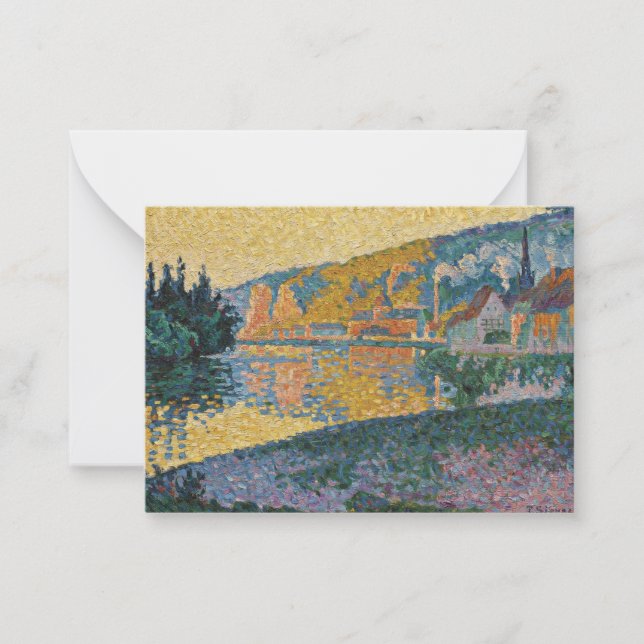 Tarjeta Pequeña Signac - Las Andelys, Puente del Sol, Opus 135 (Anverso)