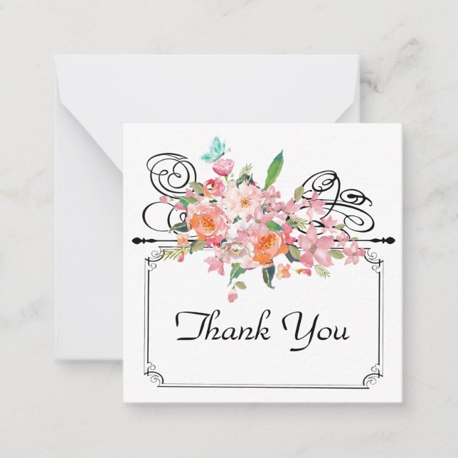 Tarjeta Pequeña Signo de colgante floral victoriano boda pin blanc (Anverso)