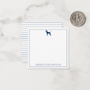 Tarjeta Pequeña Silhouette de perro con hebilla azul y blanca pers