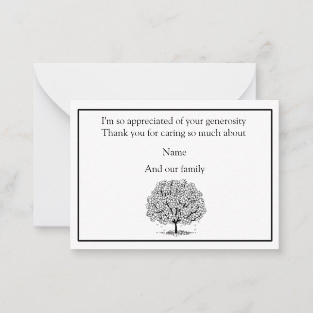 Tarjeta Pequeña Silhouette Sakura se va después del funeral gracia (Anverso)