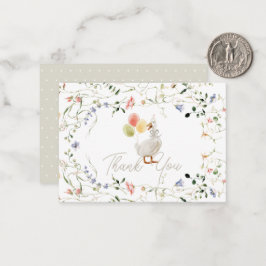 Tarjeta Pequeña Silly Goose Wildflower Baby Shower Gracias