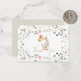 Tarjeta Pequeña Silly Goose Wildflower Baby Shower Gracias