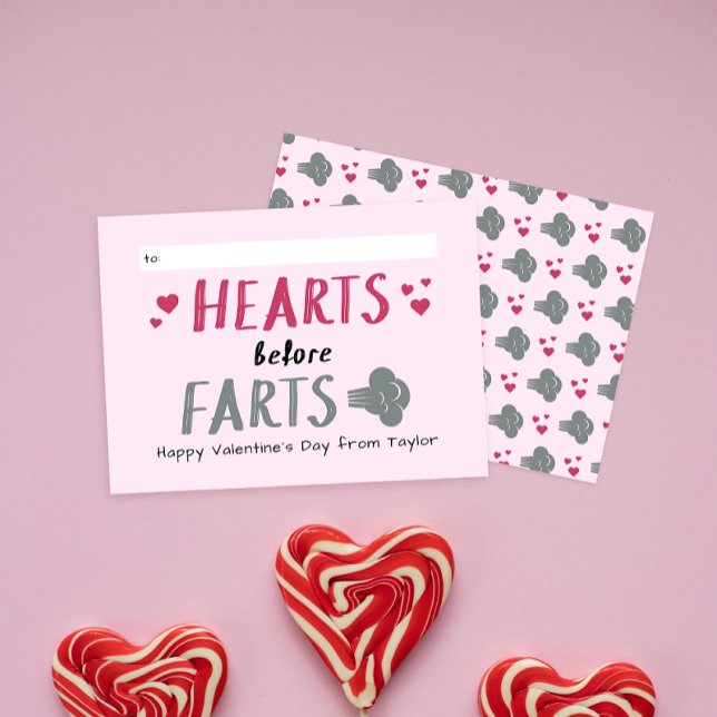 Tarjeta Pequeña Silly Hearts Before Farts Classroom Valentine (Subido por el creador)